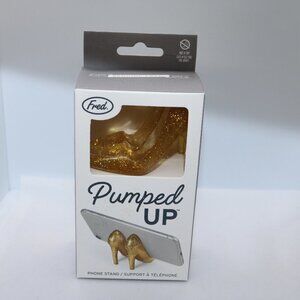 Pumped Up phone stand glitter gold pumps fits modern cell phones